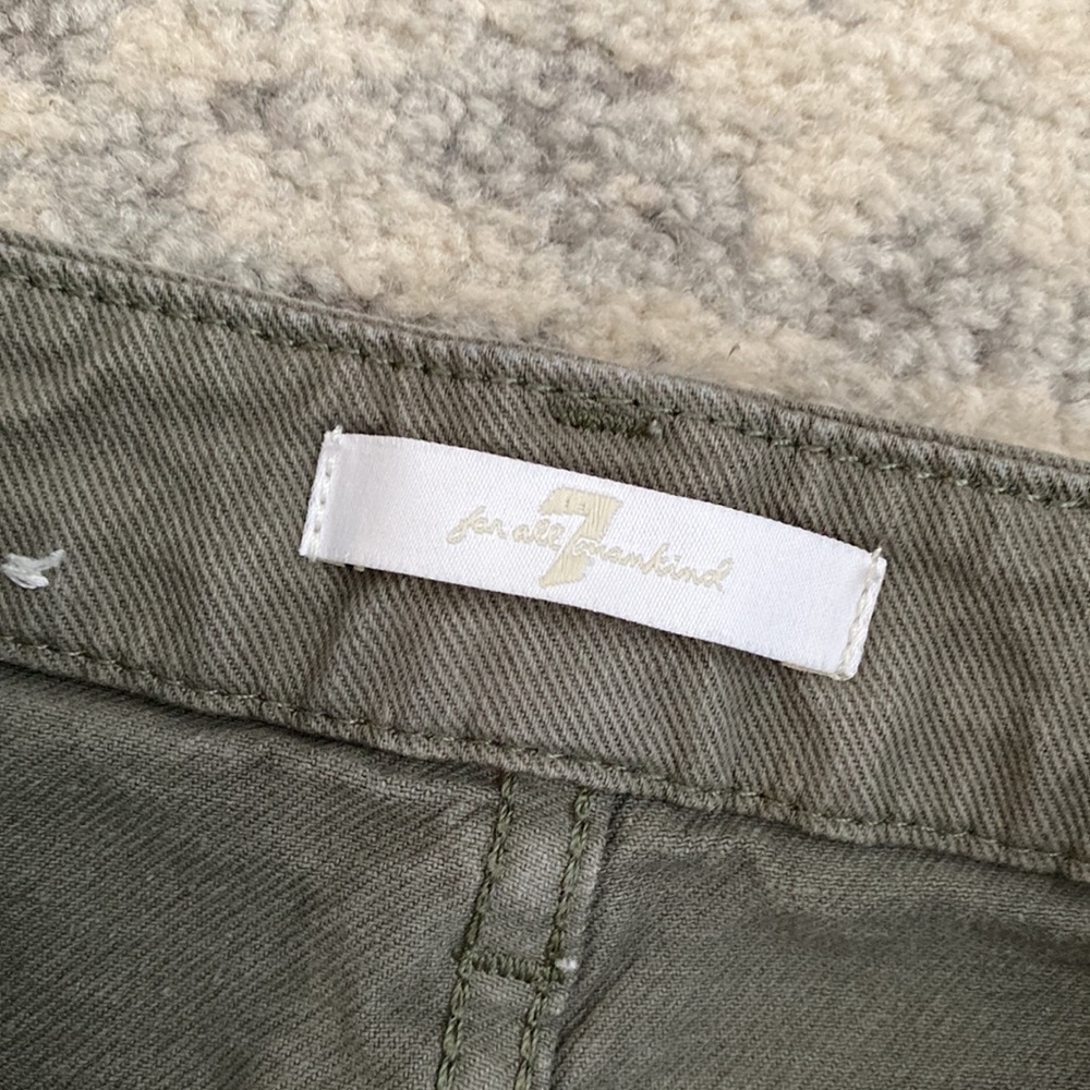 7 for ALL MANKIND MILITARY GREEN DENIM JEANS SZ 27 like new - Picture 3 of 8